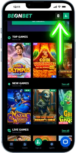Beonbet Login button click