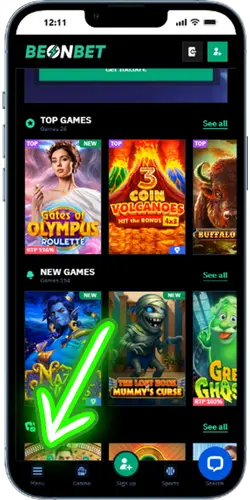 Beonbet Promo Code promotions menu